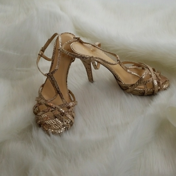 Kate Spade Gold Heels - Picture 2 of 6